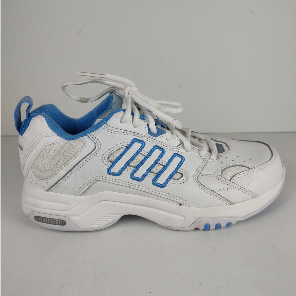 Vintage Y2K Adidas B49 Trainer Shoes White Blue womens 8 Deadstock NOS